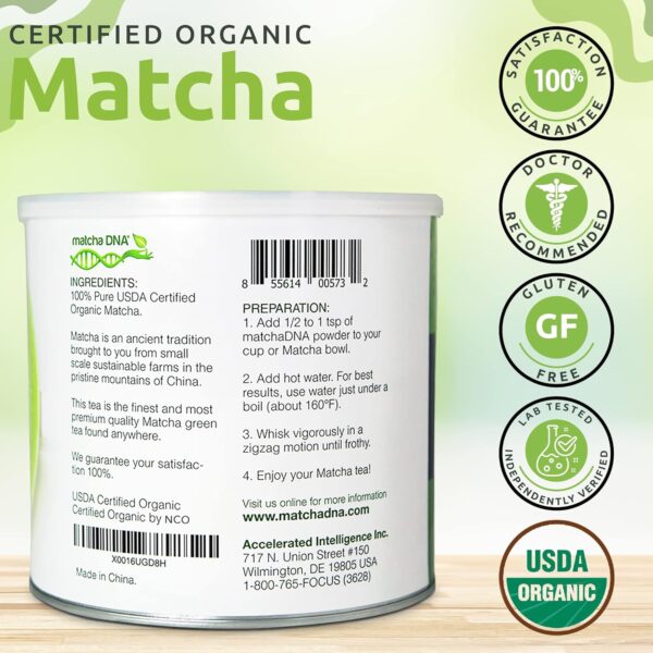 MATCHA DNA Certified Organic Matcha Green Tea Powder - Image 2