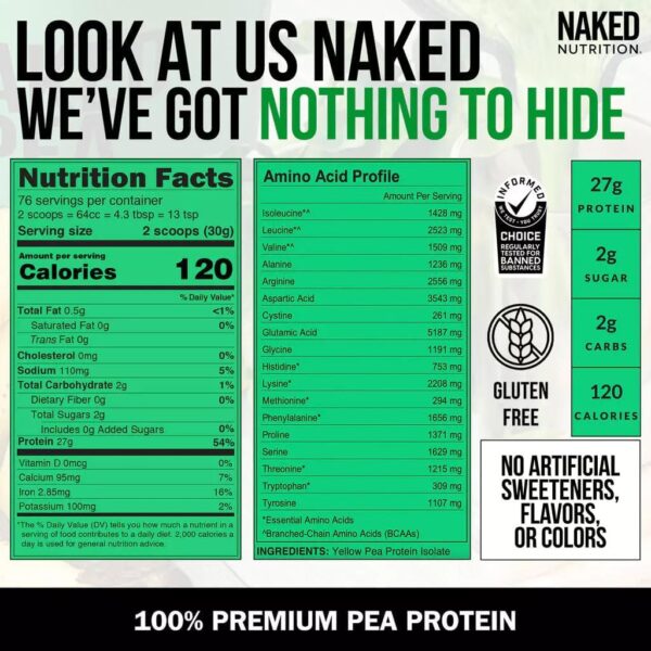 Naked Pea Unflavored Vegan Pea Protein Isolate - Image 3